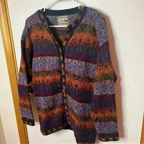 The Alpaca Connection Wool Cardigan Sweater Women Medium Long Sleeve Buttons - Picture 2 of 8